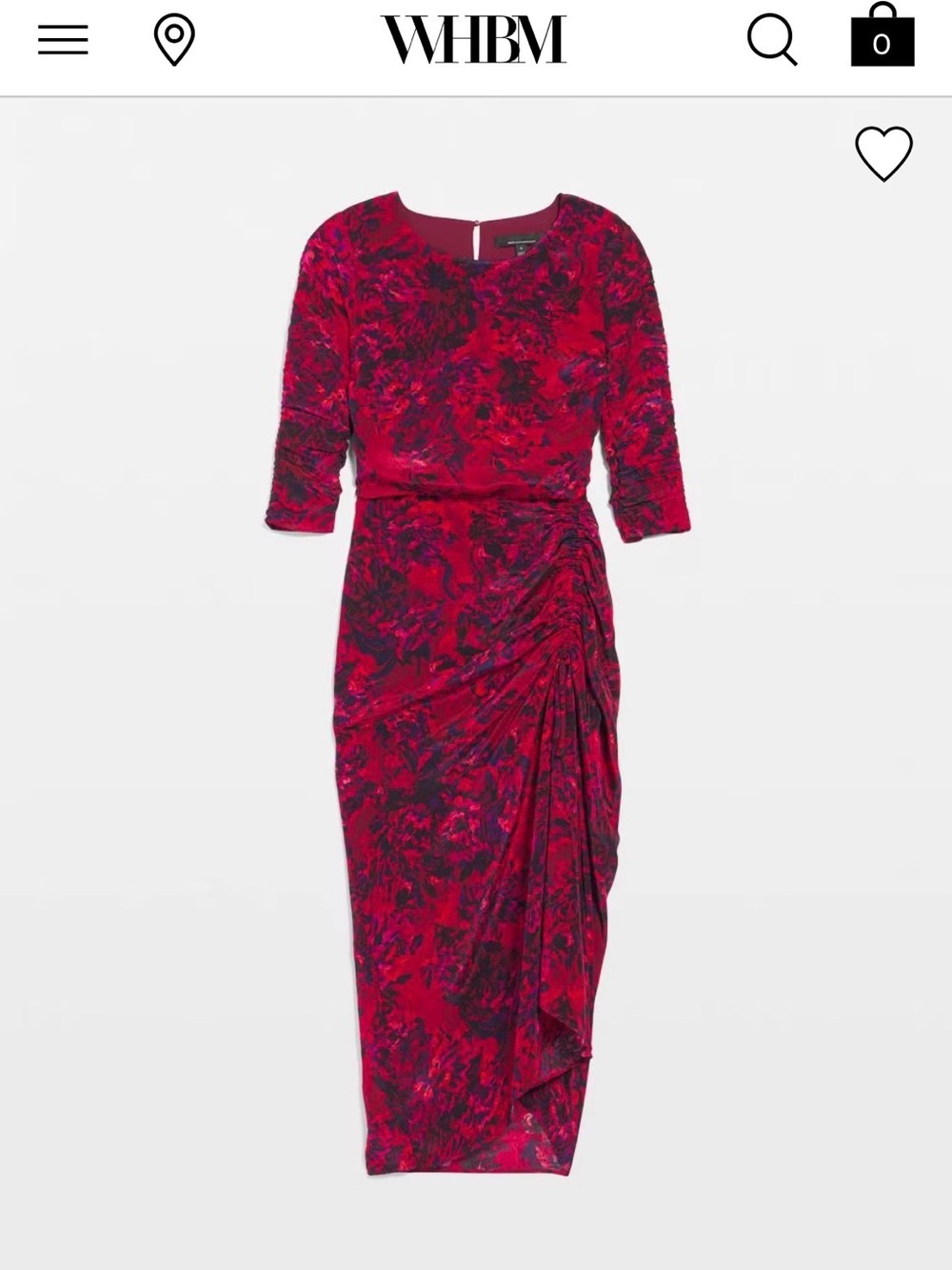NEW WHITE HOUSE BLACK MARKET WHBM KALEIDOSCOPE M INDULGENT RUCHED MIDI DRESS 8